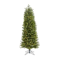 Nearly Natural Slim Faux 6 1/2 Foot Pre-Lit Spruce Christmas Tree