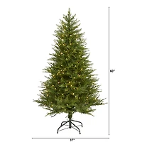 Nearly Natural Wisconsin Faux 5 Foot Pre-Lit Fir Christmas Tree