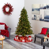 Nearly Natural Faux 6 1/2 Foot Pre-Lit Spruce Christmas Tree