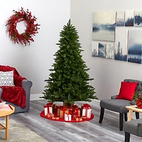 Nearly Natural Faux 6 1/2 Foot Pre-Lit Spruce Christmas Tree
