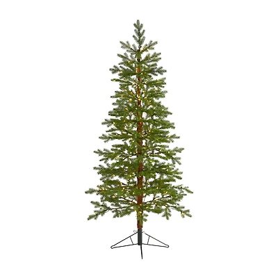 Nearly Natural Faux 6 1/2 Foot Pre-Lit Fir Christmas Tree