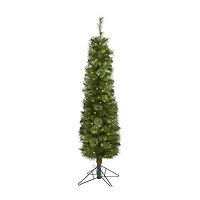 Nearly Natural Pencil Faux Foot Pre-Lit Christmas Tree
