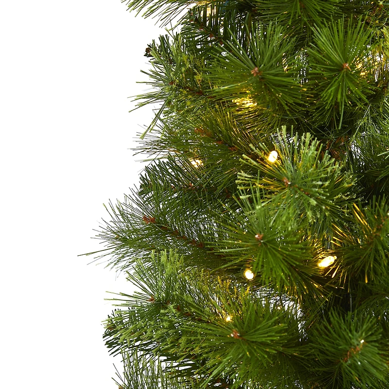 Nearly Natural Pencil Faux 7 Foot Pre-Lit Christmas Tree