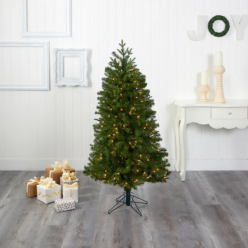 Nearly Natural Faux Foot Pre-Lit Spruce Christmas Tree
