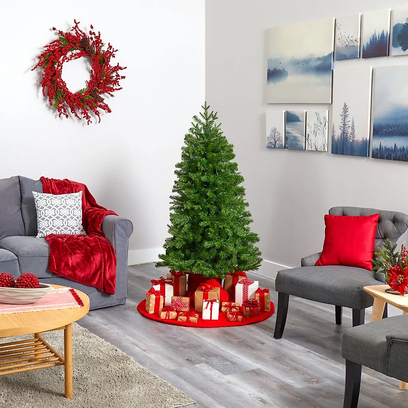 Nearly Natural Faux Foot Pre-Lit Spruce Christmas Tree