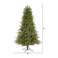 Nearly Natural Faux 6 1/2 Foot Pre-Lit Spruce Christmas Tree