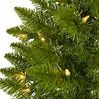Nearly Natural Faux In Planter 2 Foot Pre-Lit Pine Christmas Tree