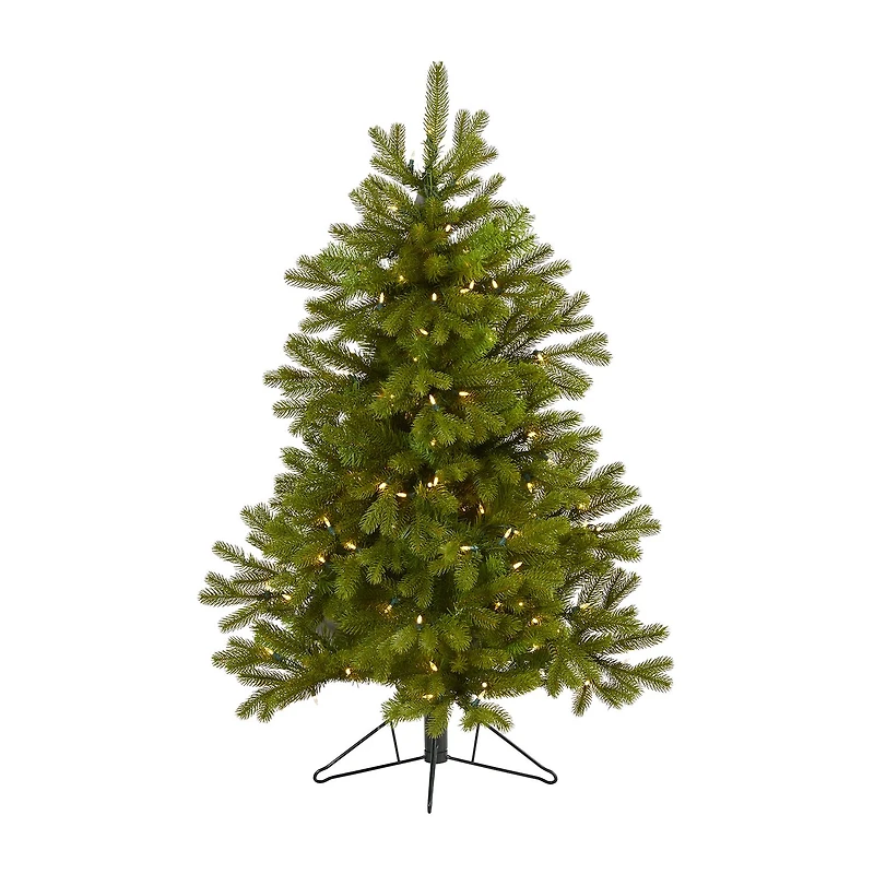 Nearly Natural Flat Back Faux 4 Foot Pre-Lit Spruce Christmas Tree