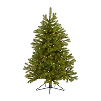 Nearly Natural Flat Back Faux 4 Foot Pre-Lit Spruce Christmas Tree