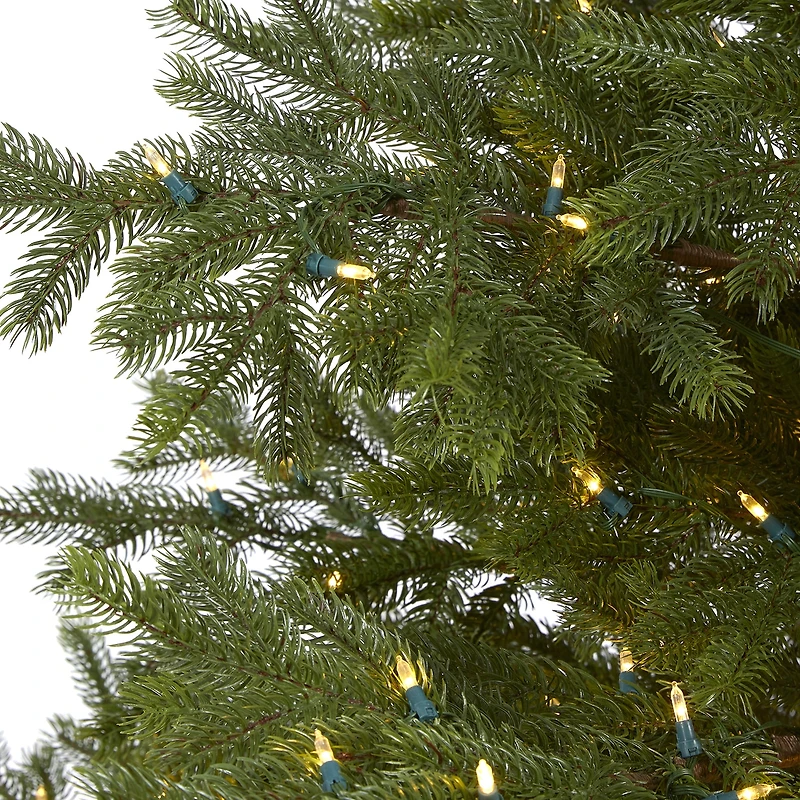 Nearly Natural Real Touch Faux 7 1/2 Foot Pre-Lit Spruce Christmas Tree