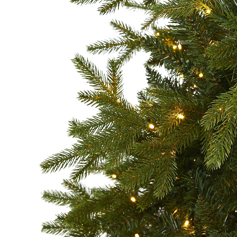 Nearly Natural Belgium Natural Look Faux 7 Foot Pre-Lit Fir Christmas Tree