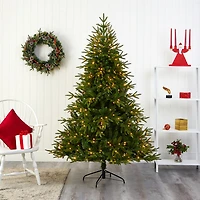 Nearly Natural Mountain Faux 6 Foot Pre-Lit Fir Christmas Tree