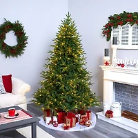 Nearly Natural Mountain Faux 6 Foot Pre-Lit Fir Christmas Tree