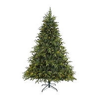 Nearly Natural Mountain Natural Look Faux 7 1/2 Foot Pre-Lit Fir Christmas Tree