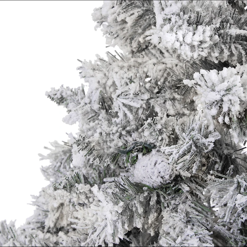 Nearly Natural Flocked White 7 Foot Pine Christmas Tree