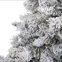 Nearly Natural Flocked White 7 Foot Pine Christmas Tree