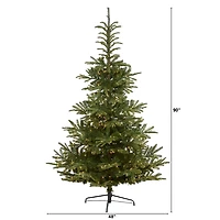 Nearly Natural Layered Faux 7 1/2 Foot Pre-Lit Spruce Christmas Tree