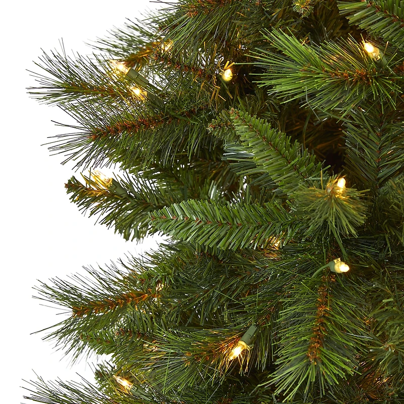 Nearly Natural Slim 9 Foot Pre-Lit Pine Christmas Tree