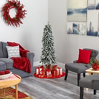 Nearly Natural Flocked 5 Foot Pre-Lit Christmas Tree