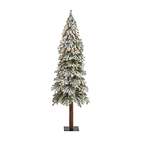 Nearly Natural Flocked Grand Faux 6 Foot Pre-Lit Christmas Tree