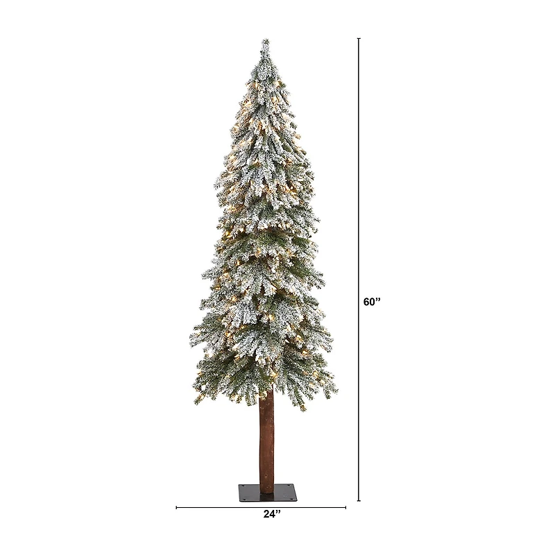 Nearly Natural Flocked Grand Faux 6 Foot Pre-Lit Christmas Tree