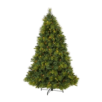 Nearly Natural North Carolina Mixed Faux 1/2 Foot Pre-Lit Pine Christmas Tree