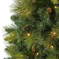 Nearly Natural North Carolina Mixed Faux 1/2 Foot Pre-Lit Pine Christmas Tree