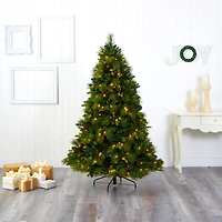 Nearly Natural North Carolina Mixed Faux 1/2 Foot Pre-Lit Pine Christmas Tree