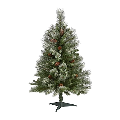 Nearly Natural Snowed Mountain 3 Foot Pine Christmas Tree