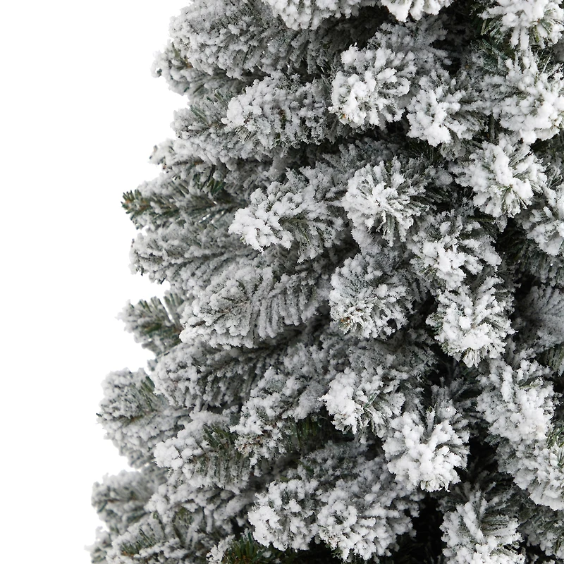 Nearly Natural Flocked Pencil Foot Christmas Tree