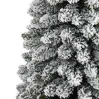 Nearly Natural Flocked Pencil Foot Christmas Tree