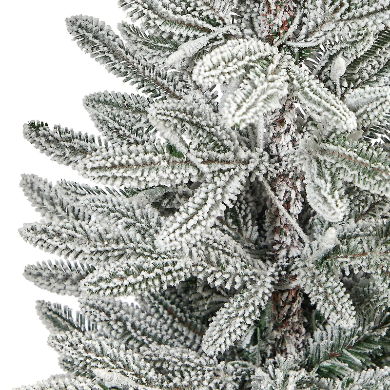 Nearly Natural Flocked 4 Foot Pre-Lit Spruce Christmas Tree