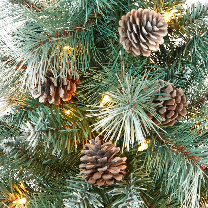 Nearly Natural Frosted Tip 4 Foot Pre-Lit Pine Christmas Tree