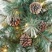 Nearly Natural Frosted Tip 4 Foot Pre-Lit Pine Christmas Tree