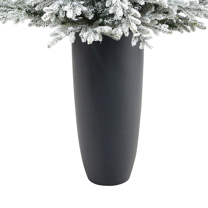 Nearly Natural Flocked Fraser 5 Foot Pre-Lit Fir Christmas Tree