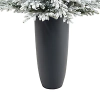 Nearly Natural Flocked Fraser 5 Foot Pre-Lit Fir Christmas Tree