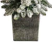 Nearly Natural Flocked Faux 3 Foot Pre-Lit Fir Christmas Tree