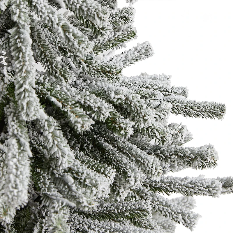 Nearly Natural Flocke Faux 6 Foot Pre-Lit Pine Christmas Tree