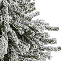Nearly Natural Flocke Faux 6 Foot Pre-Lit Pine Christmas Tree