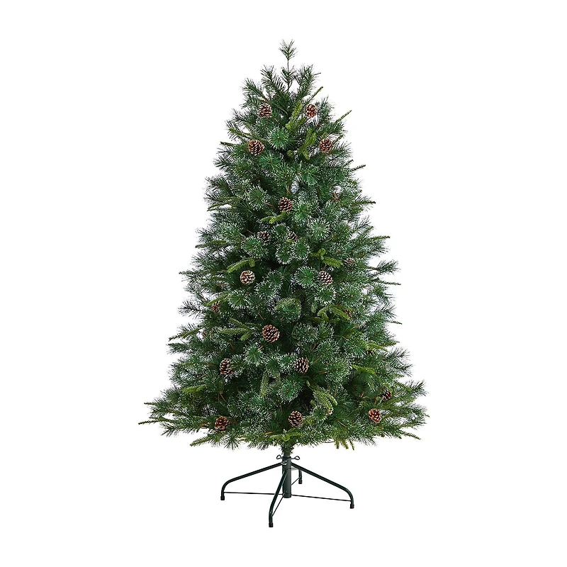 Nearly Natural Snowed Tipped Faux Foot Pre-Lit Pine Christmas Tree