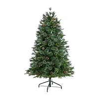 Nearly Natural Snowed Tipped Faux Foot Pre-Lit Pine Christmas Tree