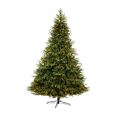 Nearly Natural Faux Multi Lites 9 Foot Pre-Lit Fir Christmas Tree