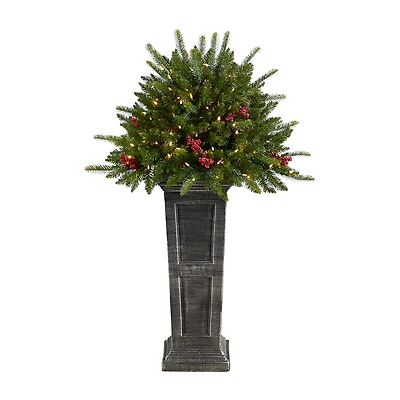Nearly Natural Faux 4 Foot Pre-Lit Christmas Tree
