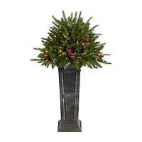 Nearly Natural Faux 4 Foot Pre-Lit Christmas Tree