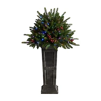 Nearly Natural Faux 4 Foot Pre-Lit Christmas Tree