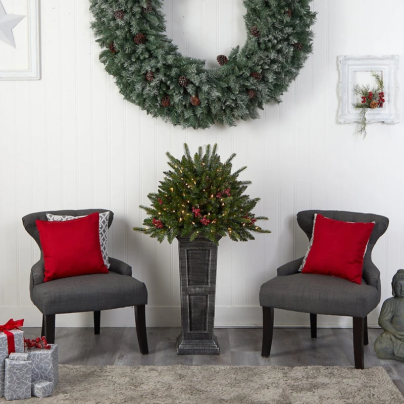 Nearly Natural Faux 4 Foot Pre-Lit Christmas Tree