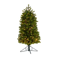Nearly Natural Slim Faux Foot Pre-Lit Spruce Christmas Tree