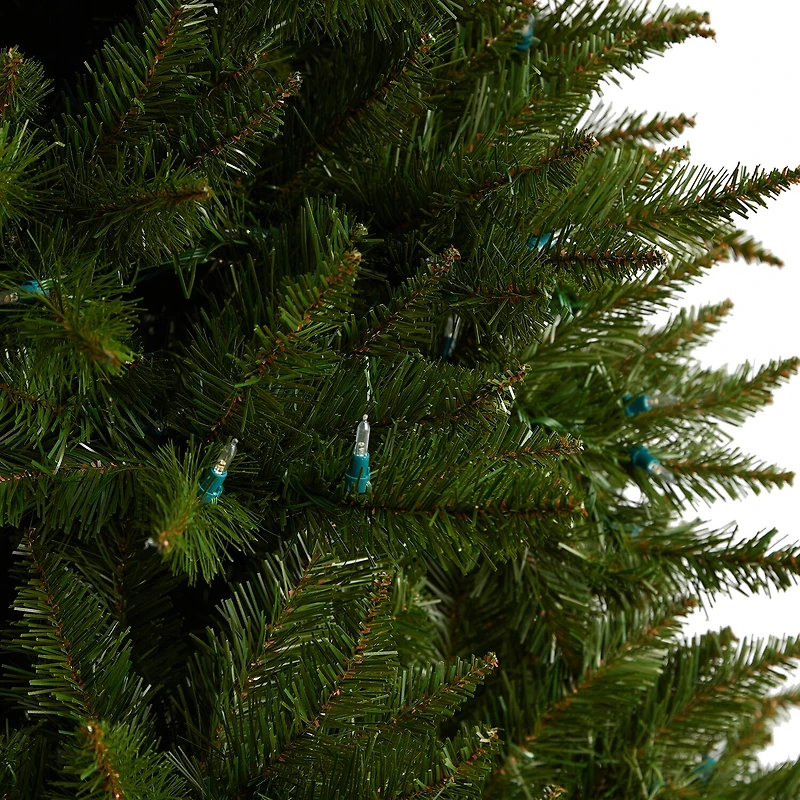 Nearly Natural Faux 7 1/2 Foot Pre-Lit Spruce Christmas Tree