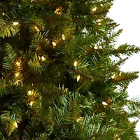 Nearly Natural Green Faux 9 Foot Pre-Lit Spruce Christmas Tree