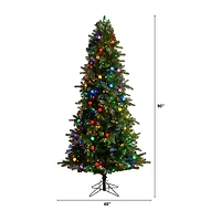 Nearly Natural Montana Mountain Faux 7 1/2 Foot Pre-Lit Fir Christmas Tree